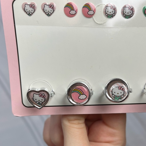Hello Kitty Club Stick On Earrings and Rings Set - Australia Show Bags Exclusive - Picture 4 of 5